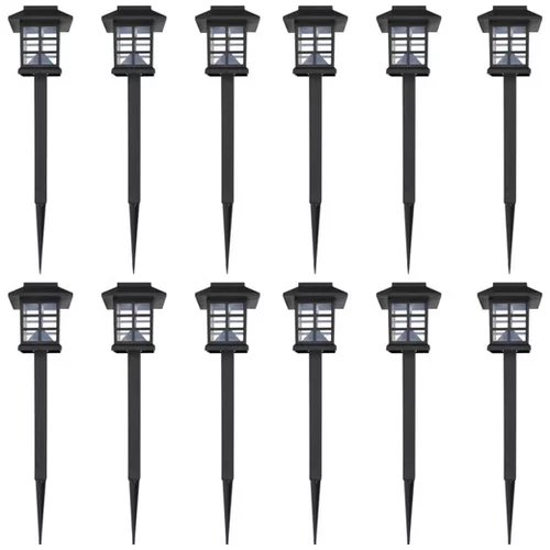  Set zunanjih solarnih LED svetilk s konico 12 kosov 8,6 x 8,6 x 38 cm