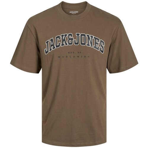 Jack &amp;amp; Jones Majica &amp;#039;CALEB&amp;#039; pikčasto rjava / črna / bela Slike