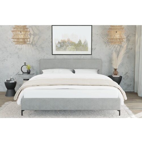 Ropez Svijetlo sivi tapecirani bračni krevet s podnicom 140x200 cm Barker &amp;ndash; Slike