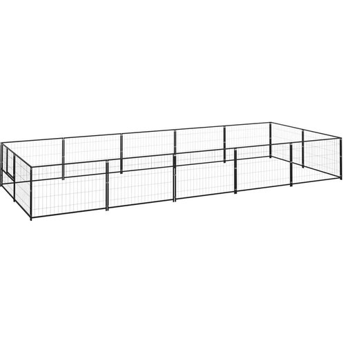  Kavez za pse crni 10 m&amp;sup2; čelični Slike
