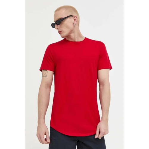 Hollister Co. Bombažna kratka majica rdeča barva