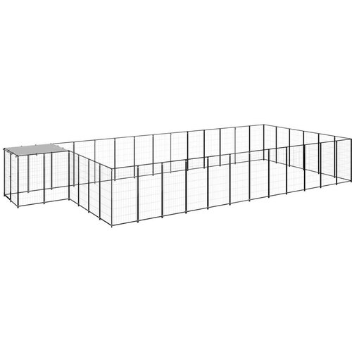vidaXL pasji boks črn 22,99 m² jeklo Cene
