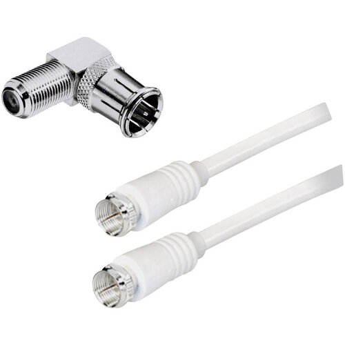 BKL Electronic Antenski\, SAT priključni kabel [1x F-vtič - 1x F-vtič] 2.50 m 85 dB dvojno oklopljen\, bele barve (20432327) Slike