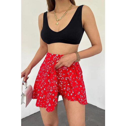 Dewberry 42016 Womens Lightweight Viscose Summer Skort-RED Slike