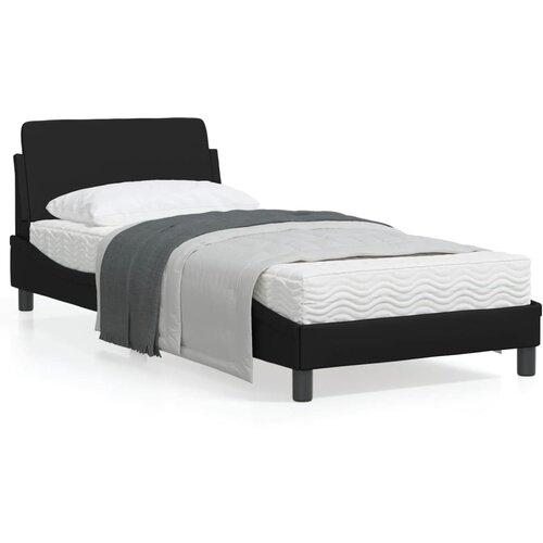 vidaXL Posteljni okvir z vzglavjem črn 90x200 cm blago Cene