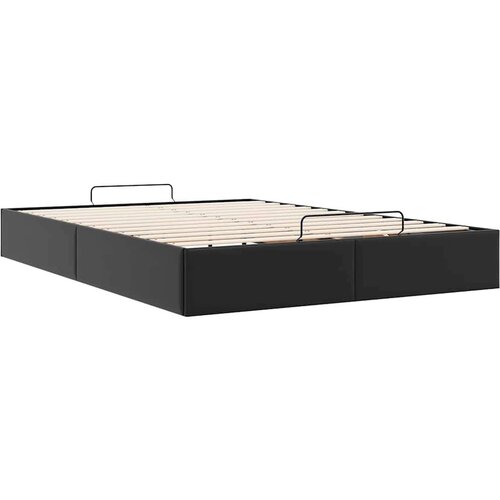 VidaXL otomanski okvir kreveta bez madraca crni 140x200cm umjetne kože Slike