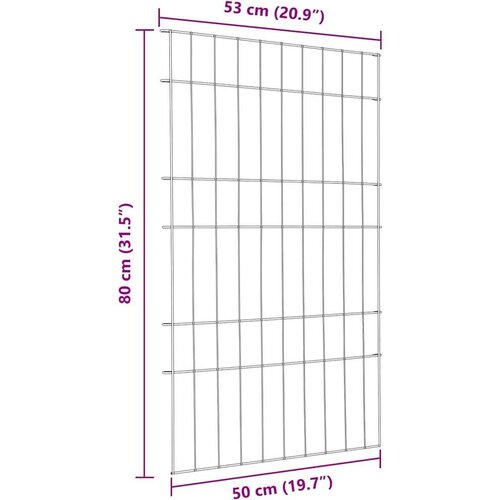 VidaXL Set ograde za ribnjak 8 pcs Zelena 50 x 80 cm Čelik Slike
