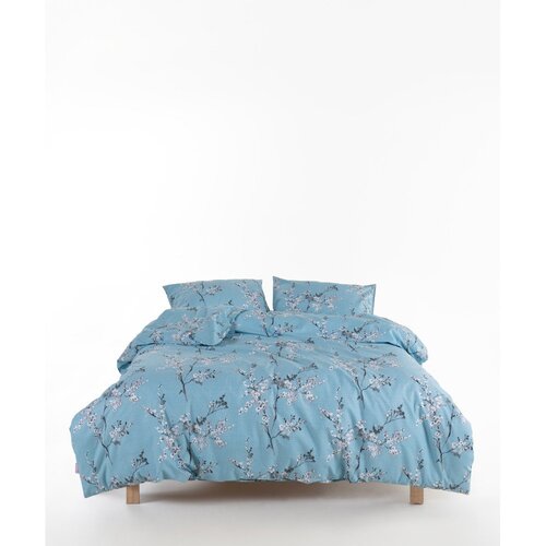 Mila Home Luxury Plava posteljina za krevet za jednu osobu od renforce pamuka 140x200 cm Blue Floral &amp;ndash; Slike