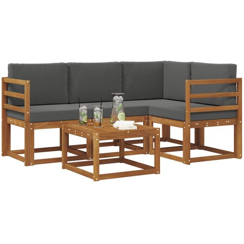  Set vanjskih sofa 5 kom. Prirodna i antracit Slike