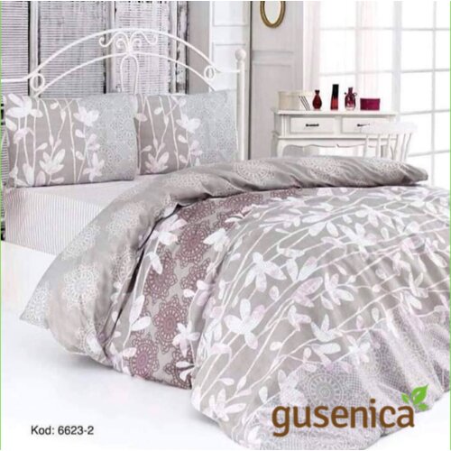  posteljina za bračni krevet krem-sivo Cene