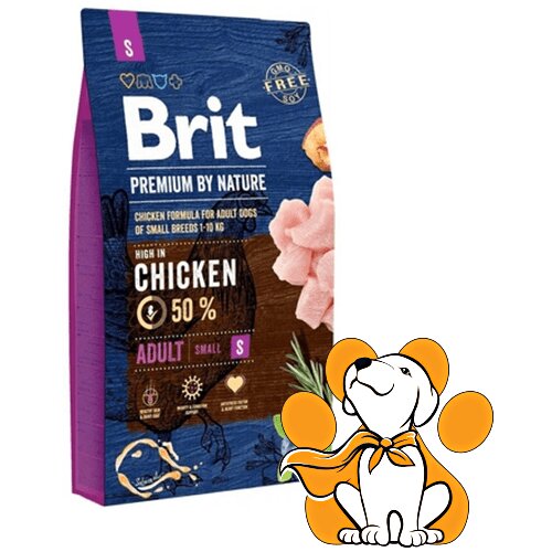 Brit premium by Nature Adult S 8kg, Hranljiva Dijeta za Imunitet i Kondiciju Slike