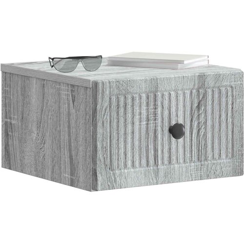  Noćni ormarić za montažu na zid s ladicama 2 pcs Siva sonoma Slike