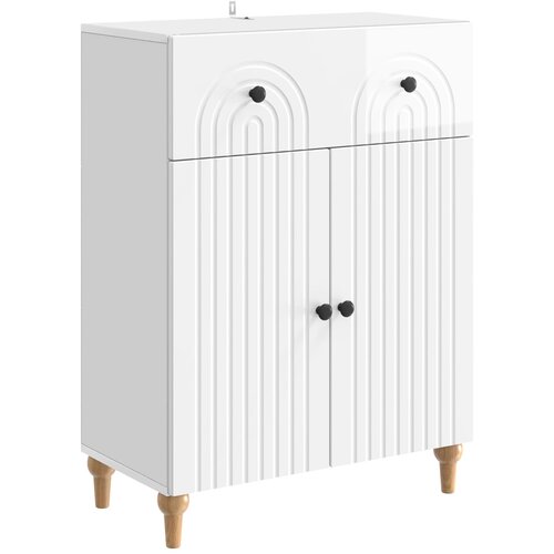 vidaXL Kreveta s ladicama Bijela visokog sjaja 66 x 34 5 x 90 cm - Bijela visokog sjaja Cene