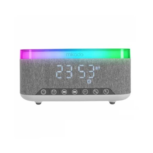 Mikado Zvučnik MD-W8 1200mah, 10W lampa/alarm/wireless punjač/sivi Cene