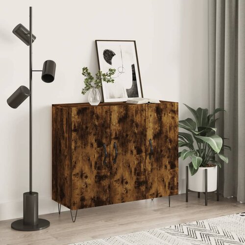 vidaXL Komoda boja dimljenog hrasta 90 x 34 x 80 cm konstruirano drvo Cene
