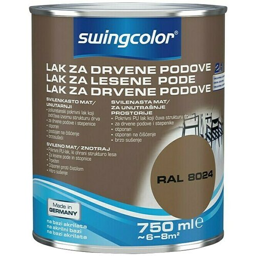 SWINGCOLOR Lak za drveni pod (Smeđe boje, 750 ml, Svilenkasti mat, Na bazi akrilata) Slike