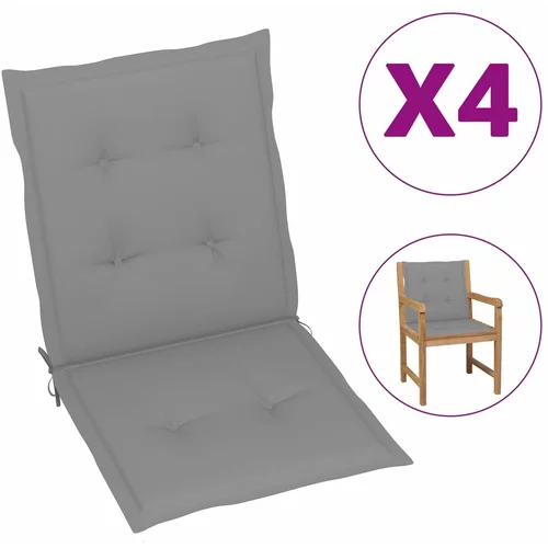  Jastuci za vrtne stolice 4 kom sivi 100 x 50 x 3 cm