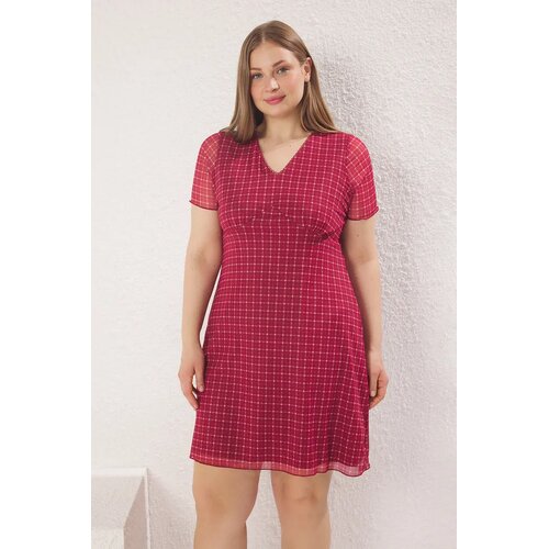 Trendyol Ženska haljina Tbbss25Ah00192, Bordo Cene