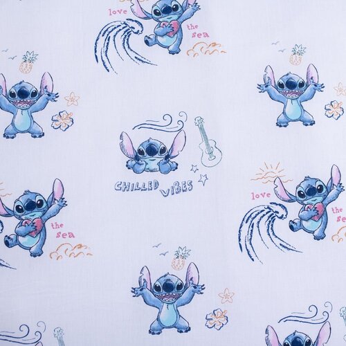 Jerry Fabrics Modra enojna bombažna otro&amp;scaron;ka posteljnina 140x200 cm Lilo and Stitch &amp;quot;Wave&amp;quot; &amp;ndash; Slike
