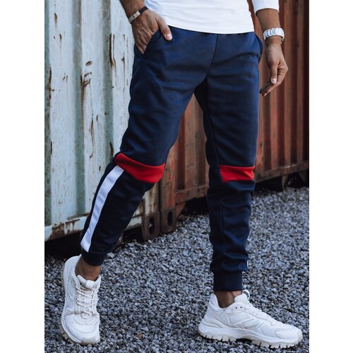 DStreet Men&amp;#039;s sweatpants with cuff navy blue UX4450 Slike