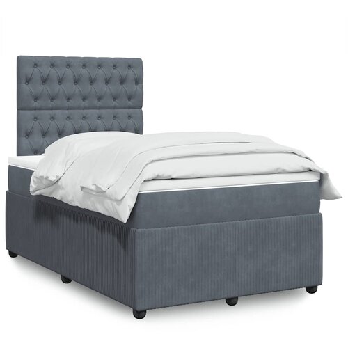 Box spring krevet s madracem tamnosivi 120 x 200 cm bar&scaron;unasti Cijene