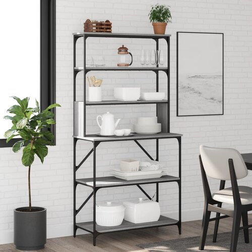 vidaXL Stojalo za peko 6-nadstropno siva sonoma 90x40x180 cm inž. les Cene