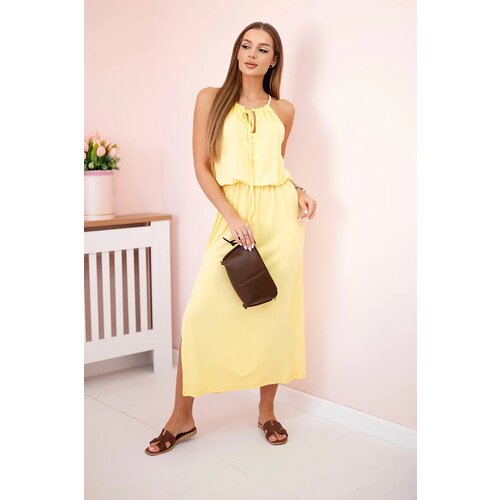 Kesi Boho dress with a yellow fly Cene