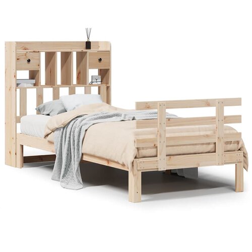 VidaXL Krevet s regalom za knjige bez madraca 90x190 cm od borovine Slike