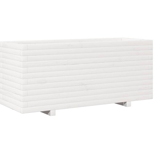  Vrtna sadilica bijela 110x40x49,5 cm od masivne borovine Slike