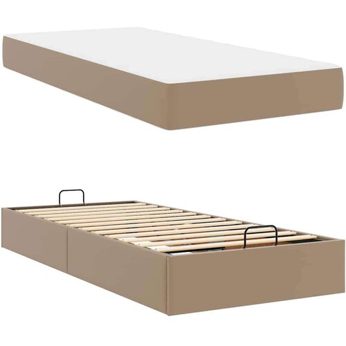 Okvir kreveta s madracem Boja cappuccina 100 x 200 cm Slike