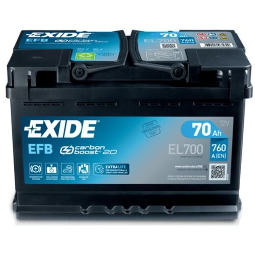 Еxide akumulator EFB, 70AH, D, 720A, EL700 Cene