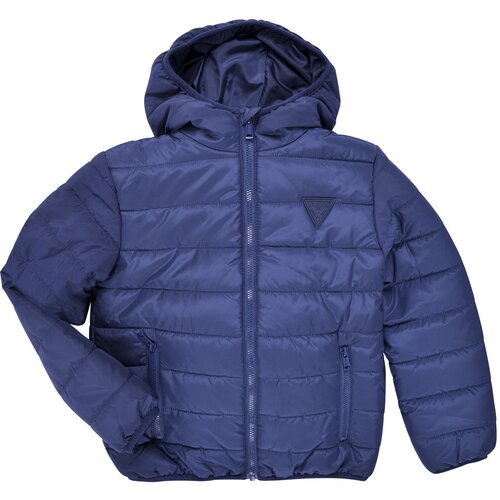Guess Puhovke HOODED LS PADDED PUFFER W ZIP Modra Slike
