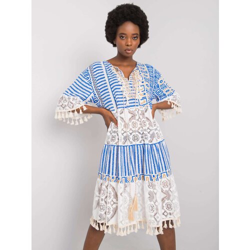 Fashion Hunters Dark blue dress with lace Slike