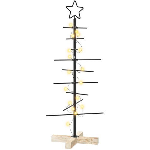  Metalna božićna jelka KUOPIO 90 cm Topla bijela Čelik Crna Slike