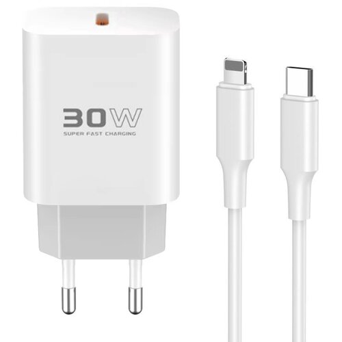  Kucni punjac KONFULON C87c, 30W, sa Type C na iPhone lightning kablom beli Slike