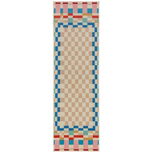 Flair Rugs Staza od mje&scaron;avine vune 80x300 cm Checkered Border &ndash; Cijene