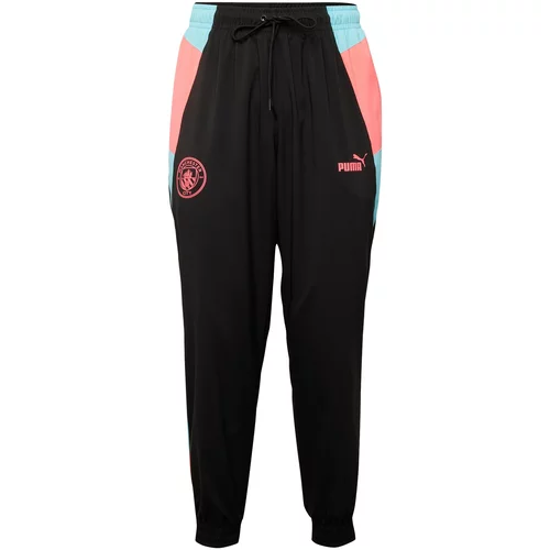 Puma Športne hlače 'MCFC' svetlo modra / roza / črna