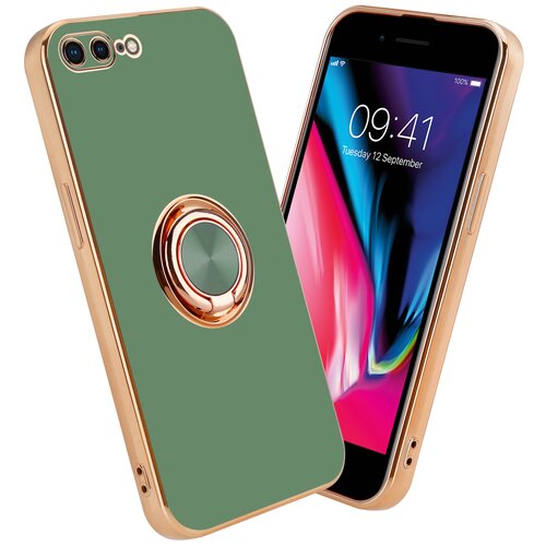 Cadorabo Ohišje, združljiv z Apple v sijajni svetlo zeleni barvi - Zlato z obročem - Zaščitni pokrov iz fleksibilnega silikona TPU, z zaščito pred kamero in držalom magnetnega avtomobila, (20602728) Cene