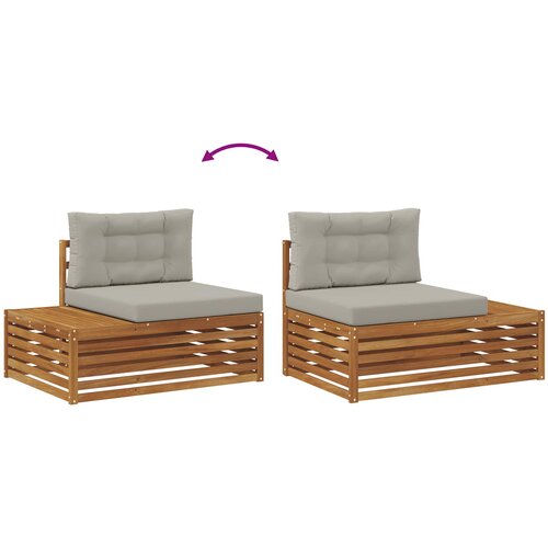  5 kom. Set vanjskih sofa Čvrsto drvo akacije i poliester Slike