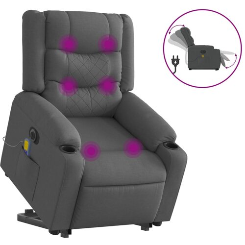 Maison Chic Električni masažni naslanjač - Relax naslanjač s funkcijo vstajanja temno siv, (22062116) Cene