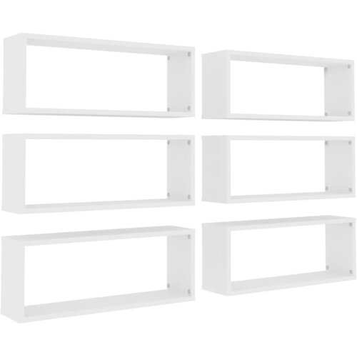 Maison Chic Stenske Police - Viseča polica kockaste 6 kosov bele 60x15x23 cm, (21758616) Cene