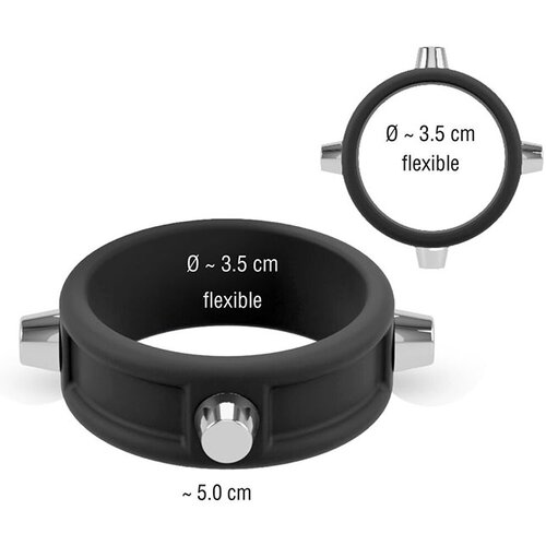 Rebel Cock Ring with Studs Black Slike