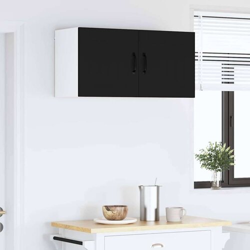 VidaXL zidni kuhinjski ormarić s policom 2 pcs crna 40 x 31 x 40 cm Slike