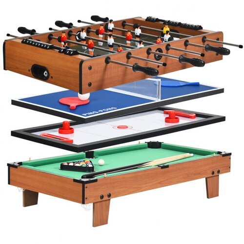  Igralna miza 4 v 1 miza za biljard &amp;amp; miza namizni tenis &amp;amp; miza za zračni hokej &amp;amp; namizni nogomet, dim. 81 x 43 x 30,5 cm Slike