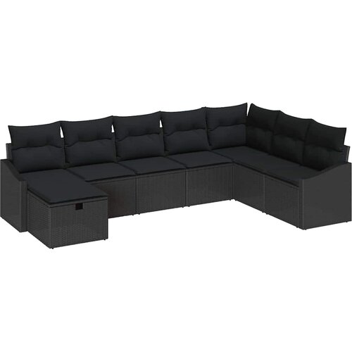  Sjedeća garnitura za vrt 8 kom. poliratan Siva 288,5 x 178,5 x 85 cm Slike