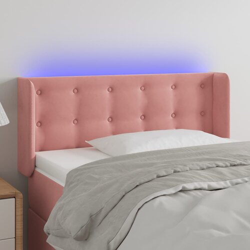 The Living Store led posteljno vzglavje roza 93x16x78/88 cm žamet - led vzglavje, (21418704) Slike