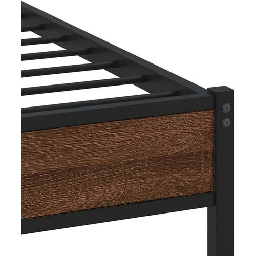 vidaXL Metalni okvir kreveta bez madraca smeđi hrast 120x190 cm Cene
