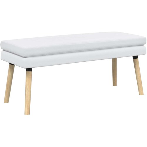  Klupa s dvostrukim slojem Bijela 110 x 40 x 47 cm Tkanina Slike