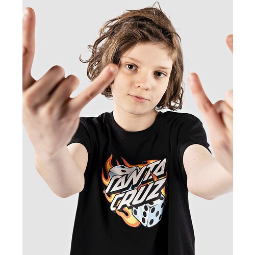 Santa Cruz Flaming Dice Dot Kids T-shirt black Slike