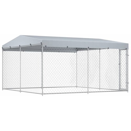  kavez za pse s krovom 382x382x225 cm Slike
